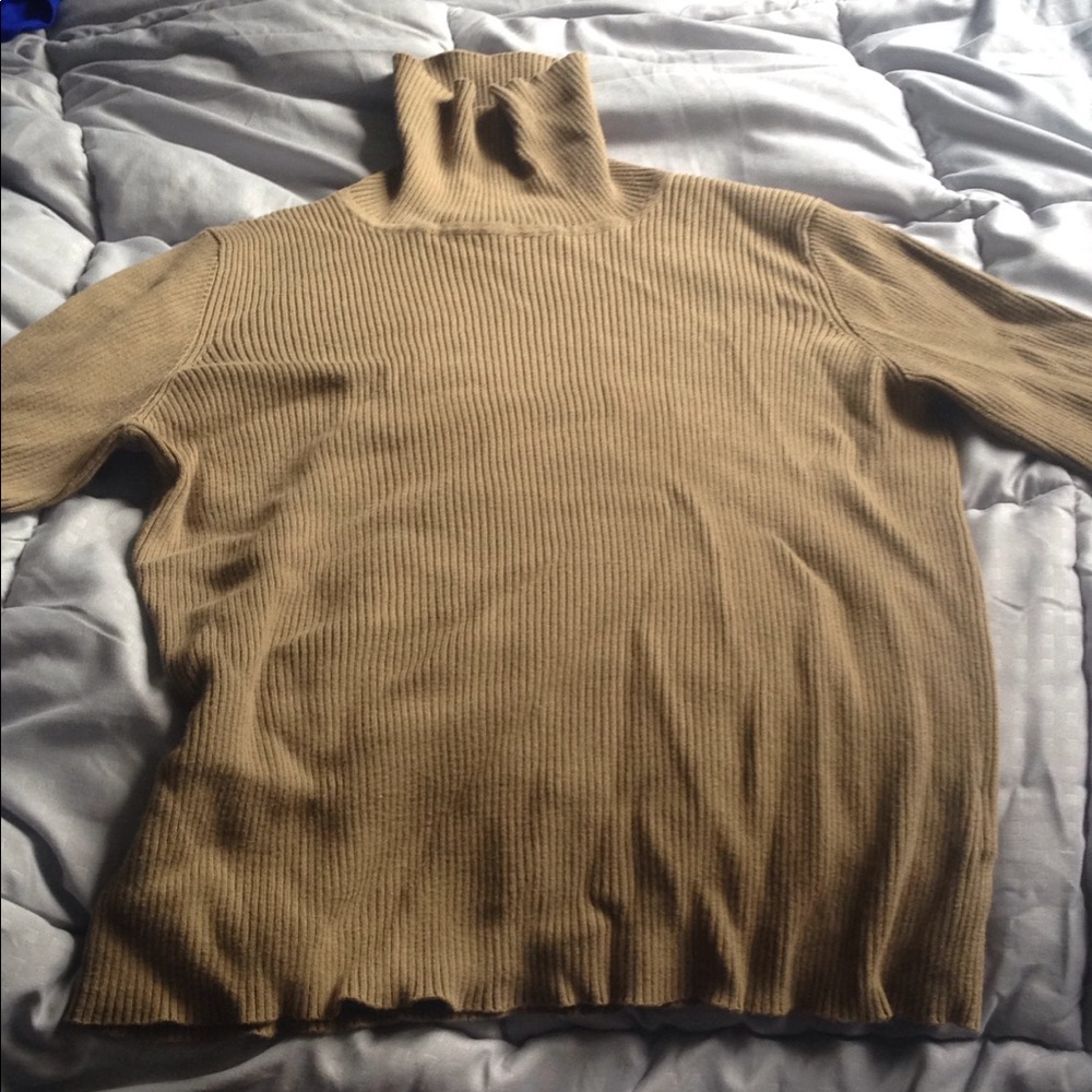 Olive Green Ribbed Turtleneck